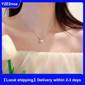 【Local shipping】 Elegant Delicate Pearl Pendant Clavicle Necklace for Women Unique Design Fashion Girl Jewelry Everyday Birthday Party Gift