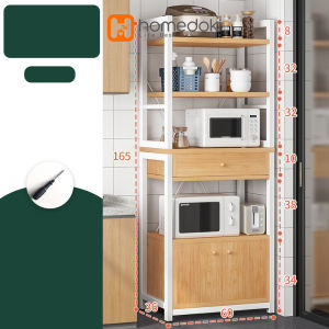 Homedoki Rak Dapur Microwave Rak Penyimpanan Serbaguna Kamar Rak Dapur Serbaguna Rak Microwave