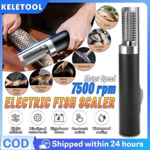 Portable Cordless Electric Fish Scaler Rechargeable Scraping Fish Scales Machine Waterproof Fish Scale Remover Easy Fish Stripper Cleaning Tool