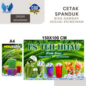 Cetak Spanduk Cetak Banner Daftar Harga ES TEH HIJAU  Satu paket