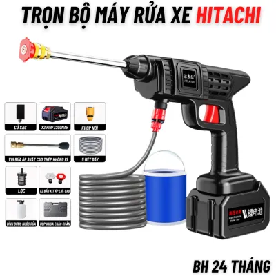 Máy Rửa Xe Pin 199V HITACHI Máy Rửa Xe Áp Suất Mạnh Hitachi 199V hàng nhập khẩu Pin 45000mAH Siêu Trâu Hàng Chuẩn Lõi Đồng - BH 24 THÁNG