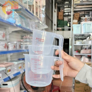 Bộ 3 Ca Nhựa Đong Định Lượng 250 - 500 - 1000ml Việt Nhật Cao Cấp Ca Có Chia Vạch Pha Chế Tiện Dụng