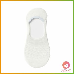 AW ถุงเท้าข้อสั้น ผ้าโพลีเอสเตอร์ แบบบางพิเศษ ระบายอากาศ  กันลื่น สําหรับผู้หญิง Boat socks