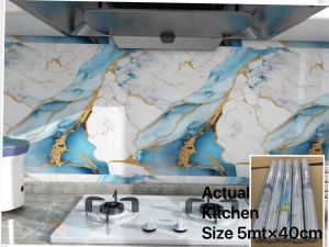 PVC NEW Kitchen oil-proof stickers waterproof fireproof adhesive Stove cabinets high temperature size ( 5metro*40cm)k04