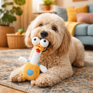 OUTOPEN Bite-resistant Plush Dog Toy Simulated Animals Cute Pet Squeak Toy Funny Cartoon Gnawing Grinding Doll Teeth Cleaning