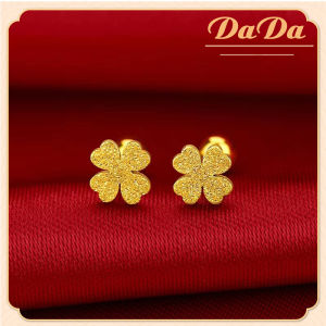 ต่างหูทองแท้ 18k ผู้หญิงขัดรักเครื่องประดับโคลเวอร์สําหรับผู้หญิงและเด็กของขวัญวันเกิด