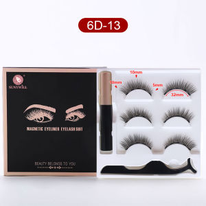 3 Pairs/set 5 Magnetic False Eyelashes & Magnetic Eyeliner Waterproof Long Lasting Lashes Extension Makeup Kit