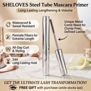 Steel Tube Mascara Primer Waterproof Curling Eyelash Mascara Long Lasting Non-Smudge Thick Volume Lash Extension Eye Makeup for Women