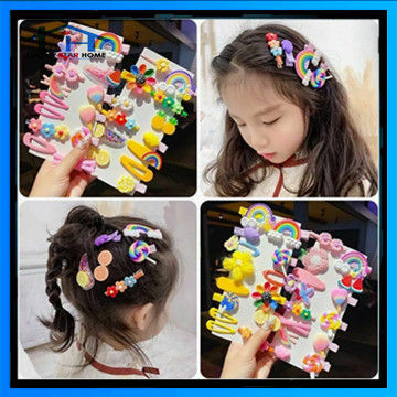 14 Pcs Cute Hair Clip Set Bangs Hairpin Flower Fruit Baby Girl Barrettes  Hair Accessories, Gift for children