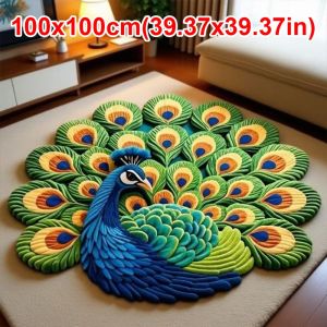 SHIRUI Soft Pea Carpet Non-slip Special-shaped Bathroom Floor Mat Durable 60x60cm/100x100cm Blanket for Living Room Tea Table Bedside