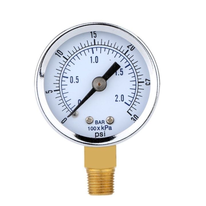Misuratore di pressione - 0 30 psi 2 bar del contatore mini metri manometro idraulico Gage a doppia scala Nero