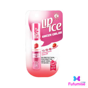 FUFUMISE | LIP ICE Sheer Color Lip Balm 2.2g | Fruity Lip Balm | Lip On Lip Velvet Matteness | Lipbalm pelembab bibir warna pink natural alami | BPOM