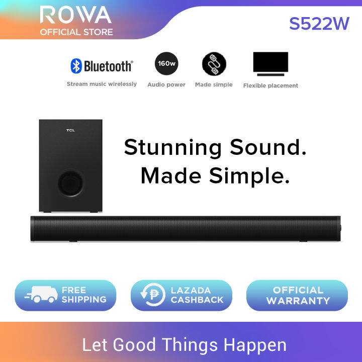 Sound Bar Audio System with Wireless Subwoofer and Bluetooth Streaming