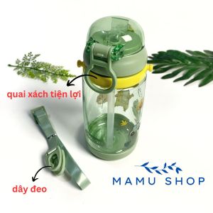 Bình nước cho bé có ống hút bình tập hút cho bé Hokori 450ml Việt Nhật Mamu shop M117