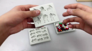 4 cái tuần lộc của ông già Noel Snowmans khuôn sô cô la Kẹo mềm bánh toppers dụng cụ làm bánh đồ trang trí Giáng sinh khuôn silicon dễ dàng để làm sạch