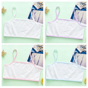 【local Stock】100% Pure Cotton Girls Intimate Underwear Bra1pcs/4pcs Set Breathable Lightweight Multiple Times Enhanced Antibacterial Function Skin Friendly And Comfortable