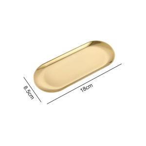 Gold Silver Stainless Steel Plate Oval Dessert Fruit Plate Jewelry Organizer Trays Cake Trays Dinnerware Serving Plates