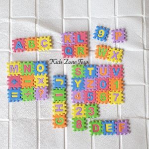 Mainan Anak Edukasi Puzzle Block Spon Huruf & Angka 42 keping