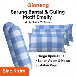 Sarung Bantal & Guling 6 PCS – Katun Lembut Adem – Bisa COD Gratis Ongkir