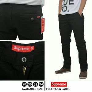 Terlaris..Celana jeans Pria panjang Supreme Straight Skinny Hitam Black Terbaru 2026Terlaris model fashion Celana standard Chino Pria Panjang Premium cowok grey abu coksu cream Macam Warna Murah cowok celana standar-