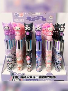 Sanrio Ball Pen 6 Colour Cute Cartoon Stationery Student Multicolour Ball Point Pen Alat Tulis