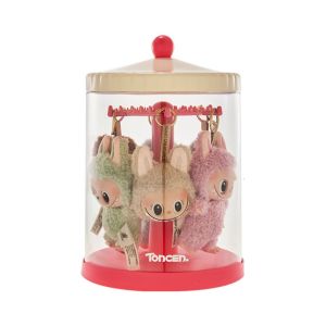 BEIBEI ทำด้วยมือ กล่องแสดงจี้ ความจุขนาดใหญ่ โปร่งใส ขาตั้งจอแสดงผล แบบหมุนได้ ของเล่นตุ๊กตากันฝุ่น ถอดออกได้ กล่องเก็บของ ห้องทำงาน