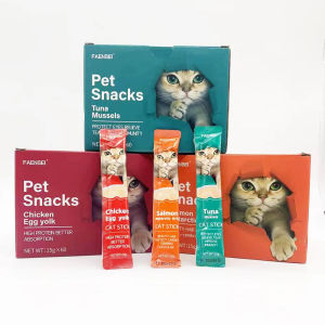60pcs Cat Snack with Box kitten Cat Treats Cat Stick Cat Fresh Wet Food