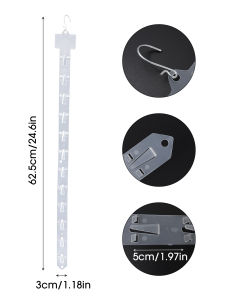 【From Manila】10Pcs 62cm Plastic Hanging Strips Snack Display Hooks Hanger Retail Shelf Supermarket Clip Strips for Store Sales Promotion