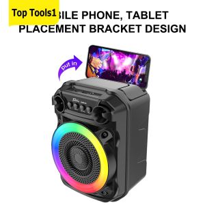 Wireless Portable Bluetooth Karaoke Speaker with Colorful RGB Lights and Microphone for Parties