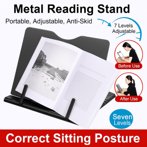 Metal adjustable reading stand multifunctional folding stand pro student bookshelf solid color