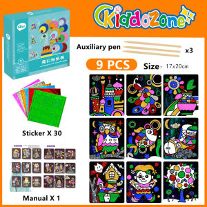 KiddoZone 20 Miếng Dán Chuyển Hình Ma Thuật Tự Làm Vui Nhộn Nhiều Màu Cho Trẻ Em Nghệ Thuật Vẽ Tranh Và Thủ Công Cho Trẻ Em Giáo Dục Nuôi Dưỡng Trí Tưởng Tượng