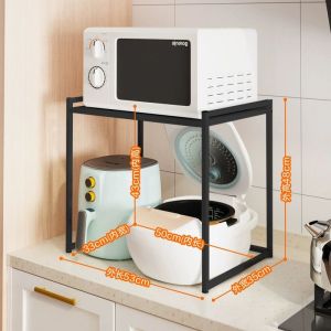 ●SG Stock● Black Folding Rack Microwave Oven Rack Oven Shelf Foldable Oven Holder Oven Stand Microwave Shelf Space Saver Rack Kitchen Shelf Kitchen Rack Printer Holder Printer Stands Countertop Organizer Rack Countertop Tiered Rack Desktop Rack