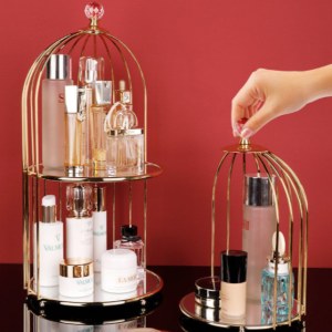 กล่องเก็บเครื่องสำอางหัวเพชรลายหินอ่อนสีทองเดสก์ท็อปลิปสติกชั้นวางน้ำหอมชั้นวางเดสก์ท็อปกล่องเก็บเครื่องสำอางสกินแคร์ 1066 Fastsender