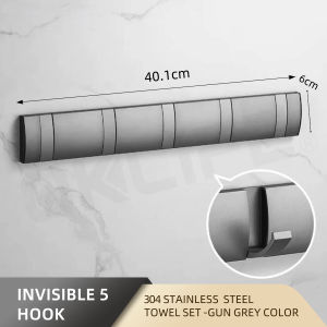 [OKLIFE.SG]SUS 304 Stainless Steel Gun Grey  Bathroom Towel Rack Kit