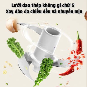 Máy Xay Tỏi Ớt Mini Cầm Tay Sạc USB Food Processor 10 Giây 350ml - Xay Nhanh Nhuyễn Tiện Lợi