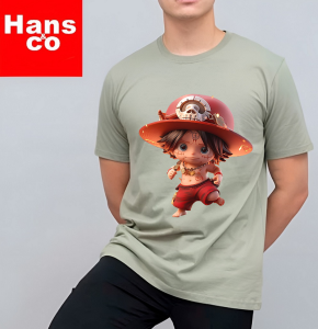 Kaos Pria 3 Dimensi Motif Baby Red Haired Luffi Tshirt Oblong Katun 24s H0167 By Hans & Co