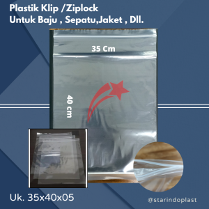 PLASTIK KLIP Atau CLIP Ukuran 35 X 40 Cm Clip Ziplock Plastik Bening Serbaguna