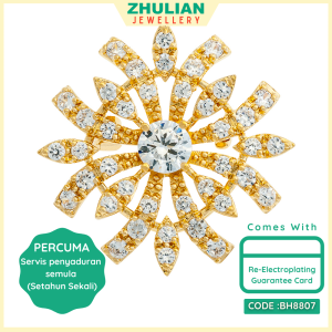 [BH5020] Brooch Zhulian RINGKAS Gold Plated Pin Tudung Zhulian Pin Zhulian original