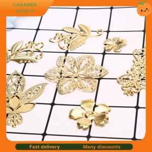 ❣️❣️❣️ 50Pcs Vintage Metal Leaf Filigree Flower Slice Charms DIY Craft Jewelry Making