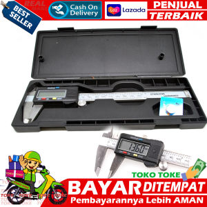 Sigmat Digital Stainless Steel Vernier Kaliper stainless murah Digital Layar LCD Screen Alat Ukur Jangka Sorong Calipers Caliper Sigmat Murah Sketmat Akurat Teliti Accuracy Stainless Steel Digeser Alat Pengukur Ketebalan dan Kedalaman Lubang