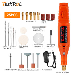 TASKTOOL 12V Electric Grinder Pen 18000RMP Engraving Machine 3 Speeds Adjustable Polishing Pen Mini Drill Rotary Tool Engraving Pen