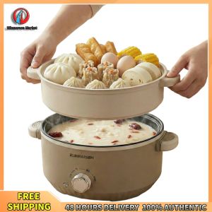 Winnereco Electric Wok with Non-Stick Surface and Steamer Basket Ideal for Cooking Steaks Soups and Vegetables