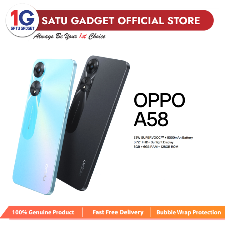 OPPO A58 8GB RAM + 128GB ROM Smartphone - Original Malaysia Warranty ...