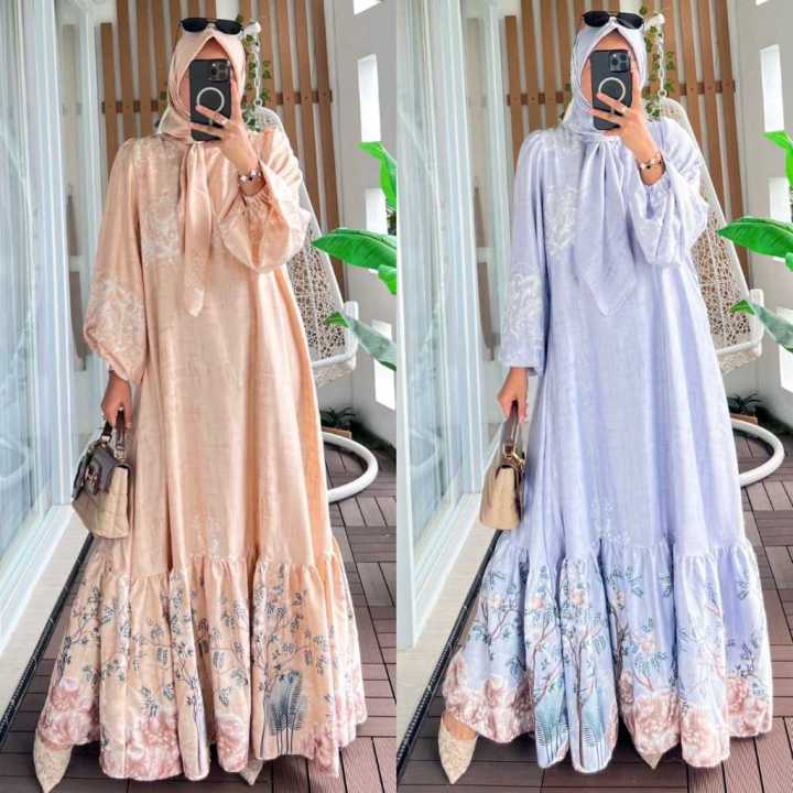 zarasya dress set baju gamis dress wanita