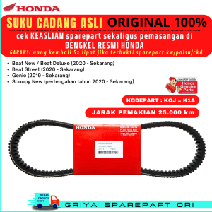 Vanbelt Genio Ori Honda Vanbelt Genio KOJ Vanbelt Beat Duluxe Original Honda Beat Deluxe Vanbelt set roller Scoopy New Ori Vanbelt Beat Street 2020 2021 2022 Original AHM