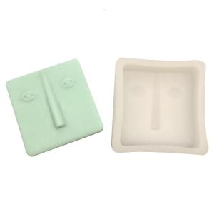 แม่พิมพ์ทำเทียนรูปหน้าแบบแอบสแตรกต์พิมพ์เค้กซิลิโคนรูปหล่อเรซินมีเอกลักษณ์สำหรับแม่พิมพ์สบู่เทียนหอมทำมือแบบ DIY