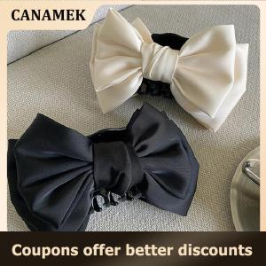 【 CANAMEK 】 Fashion Big Bow Hair Claw Clips For Women Hairclips Girls Large Hair Crab Black Hair Clamp White Hairpins Hair Accessorie