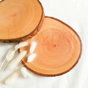 Tatakan Gelas cangkir mug teh alas kayu natural WOODEN COASTER potongan batang pohon alami Bulat