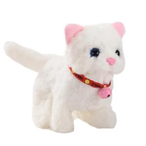 Walking Cat Toy Walking Meowing Interactive Plush Pet for Kids Realistic Stuffed Animal Great Gifts for Boys and Girls