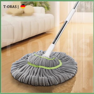 T-ORAS Spin Magic Tornado Self Wringing Mop 360 Degree Hand-Free Wash Floor Mop Handle Efficient Household Cleaning Tool